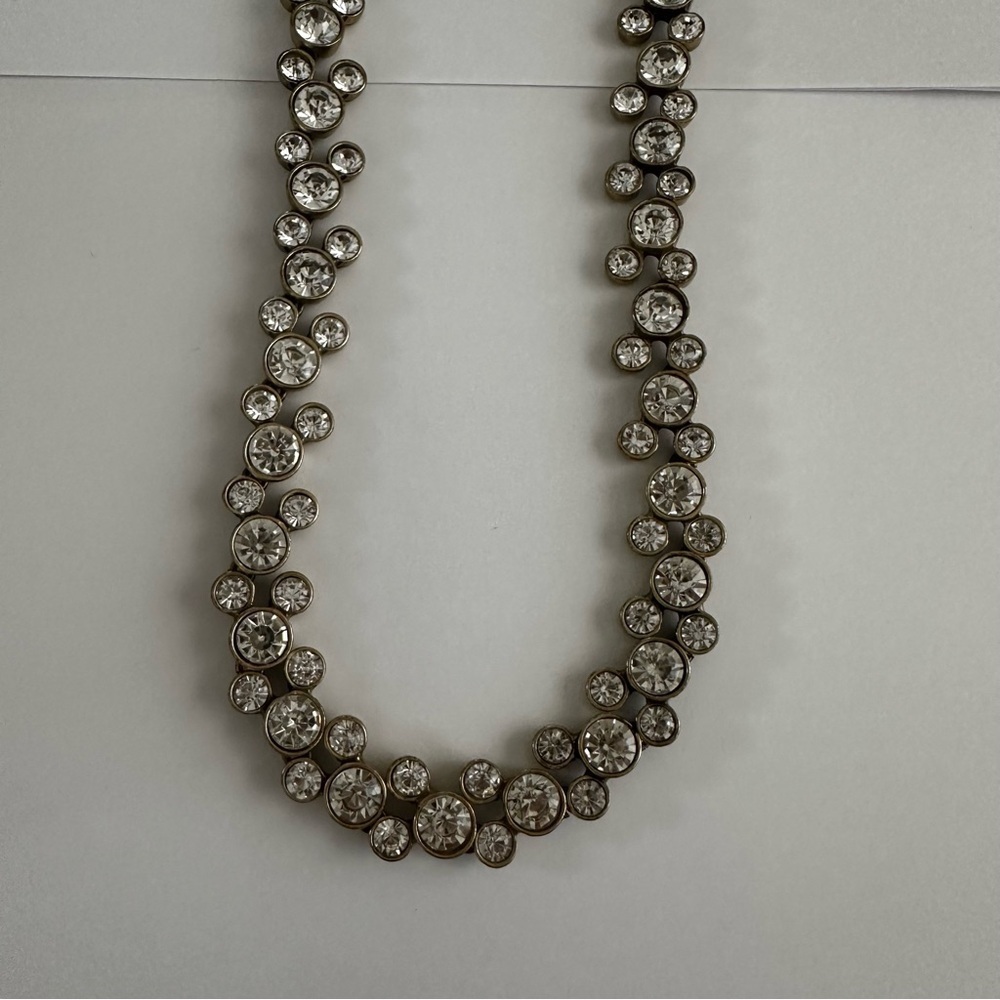 Vintage Loft Round Rhinestone Antiqued Brass Necklace - Picture 6 of 9